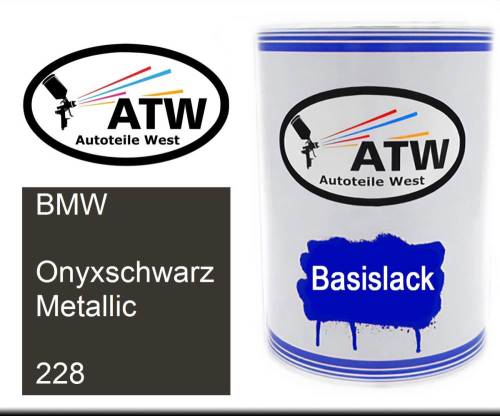 BMW, Onyxschwarz Metallic, 228: 500ml Lackdose, von ATW Autoteile West.